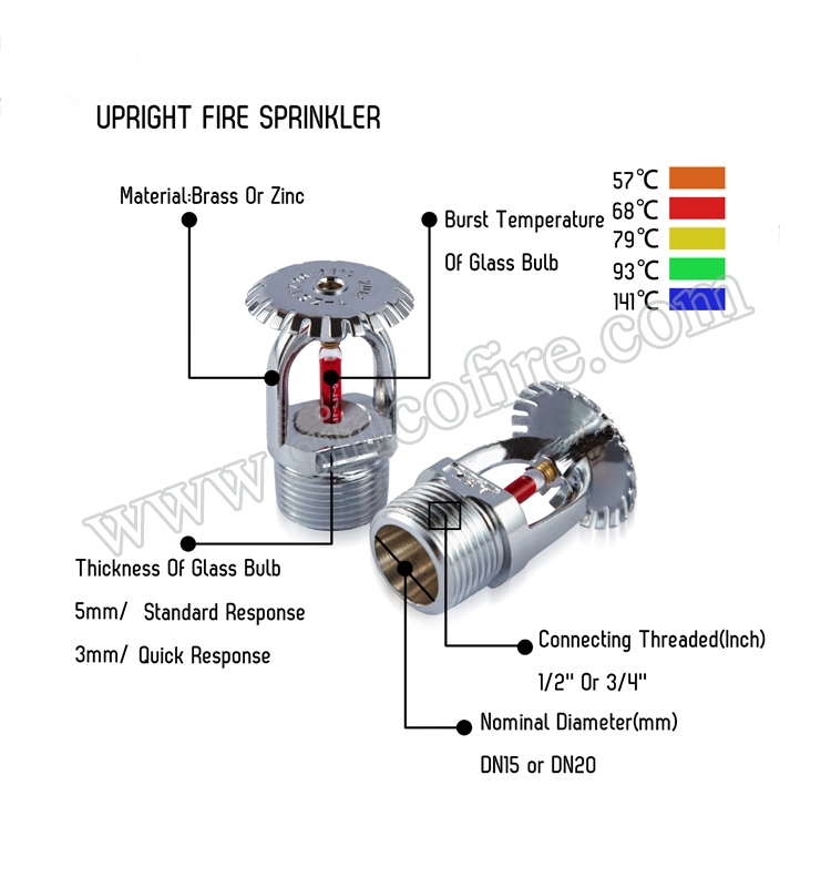 Upright/Pendent/Sidewall Glass Bulb Fire Sprinkler Head K5.6 Fire Fighting Sprinkler